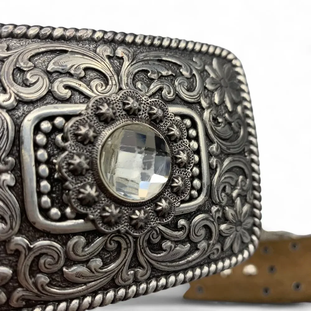 Ariat Limited Ed Size 36 Belt 1997 Buckle Rhinestone Studded Leather Weathered
